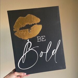 Gold and Black 'Be Bold' Canvas Art
